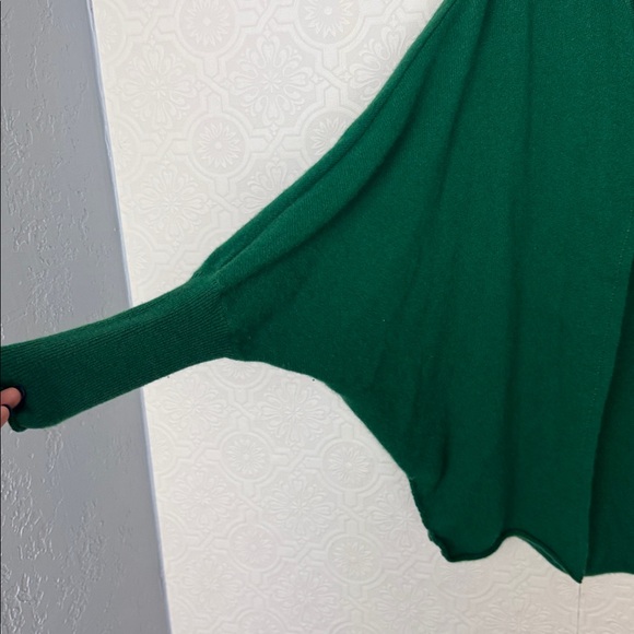 Quince 100% Cashmere Emerald Green Open Cardigan Wrap Dolman Sleeves Sweater - Picture 4 of 7